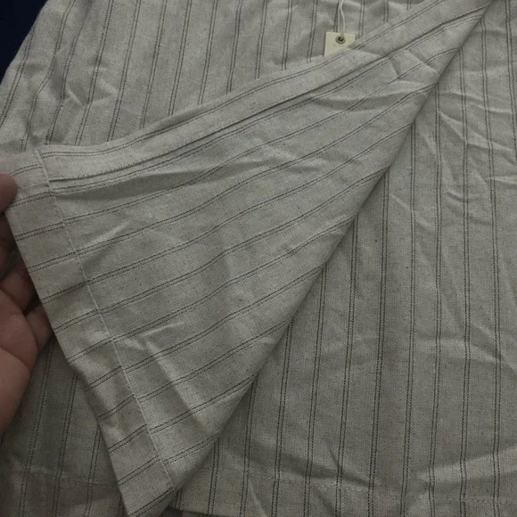 Max Studio Linen Cream with black Stripes A-Line Skirt - Picture 5 of 5